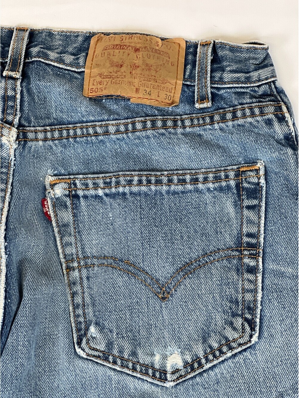 Vintage Levi's 505 Made in USA Men Size 34x30 Regular Fit Blue Denim Jeans - Picture 4 of 12